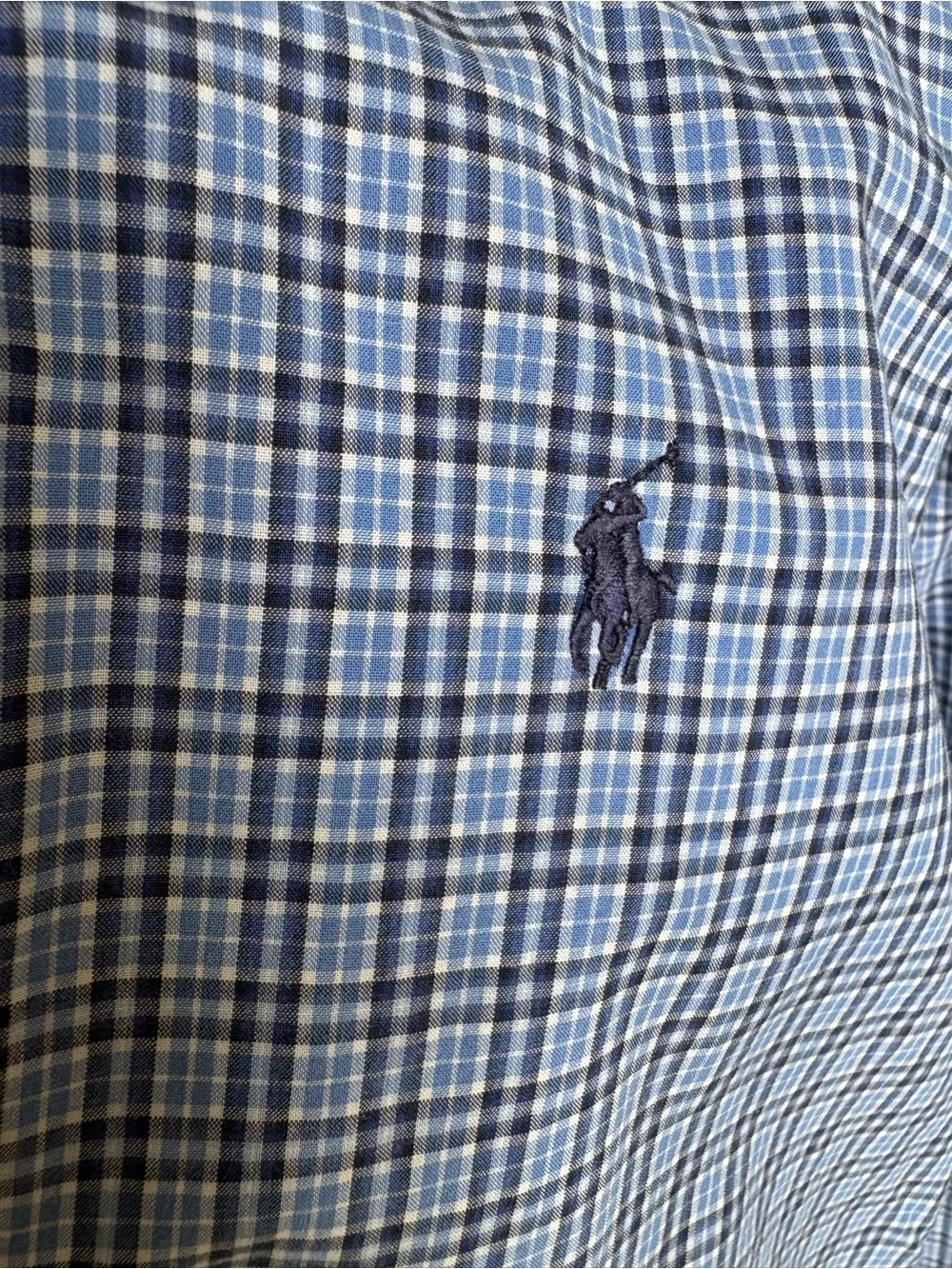 Ralph Lauren Boys Blue Plaid Button Down Shirt Sz M